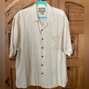 2/10.00 Jamaica Jaxx Cream Silk Short Sleeve Shirt L